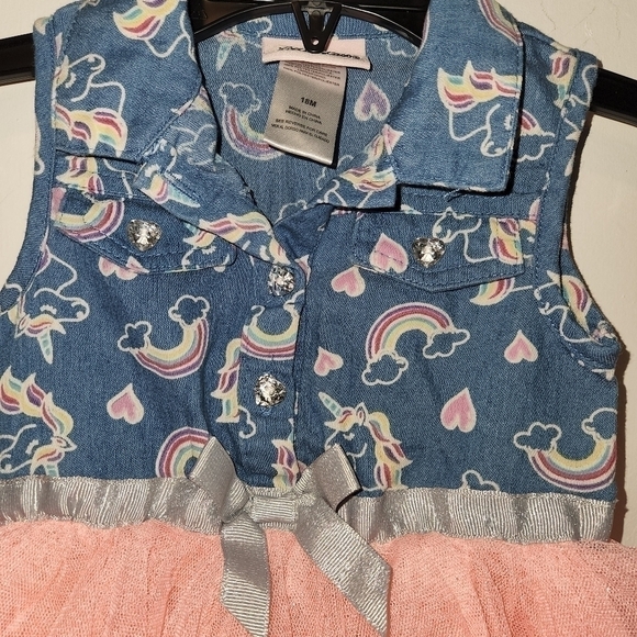 Little Lass Denim Tulled Dress Size 18 Months NWOT - Picture 4 of 6